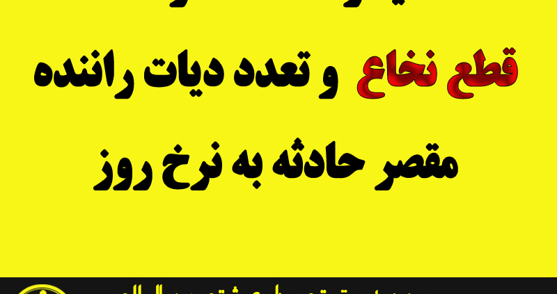 اخذ دیه راننده مقصر تصادف قطع نخاع و تعدد دیات راننده مقصر حادثه به نرخ روز